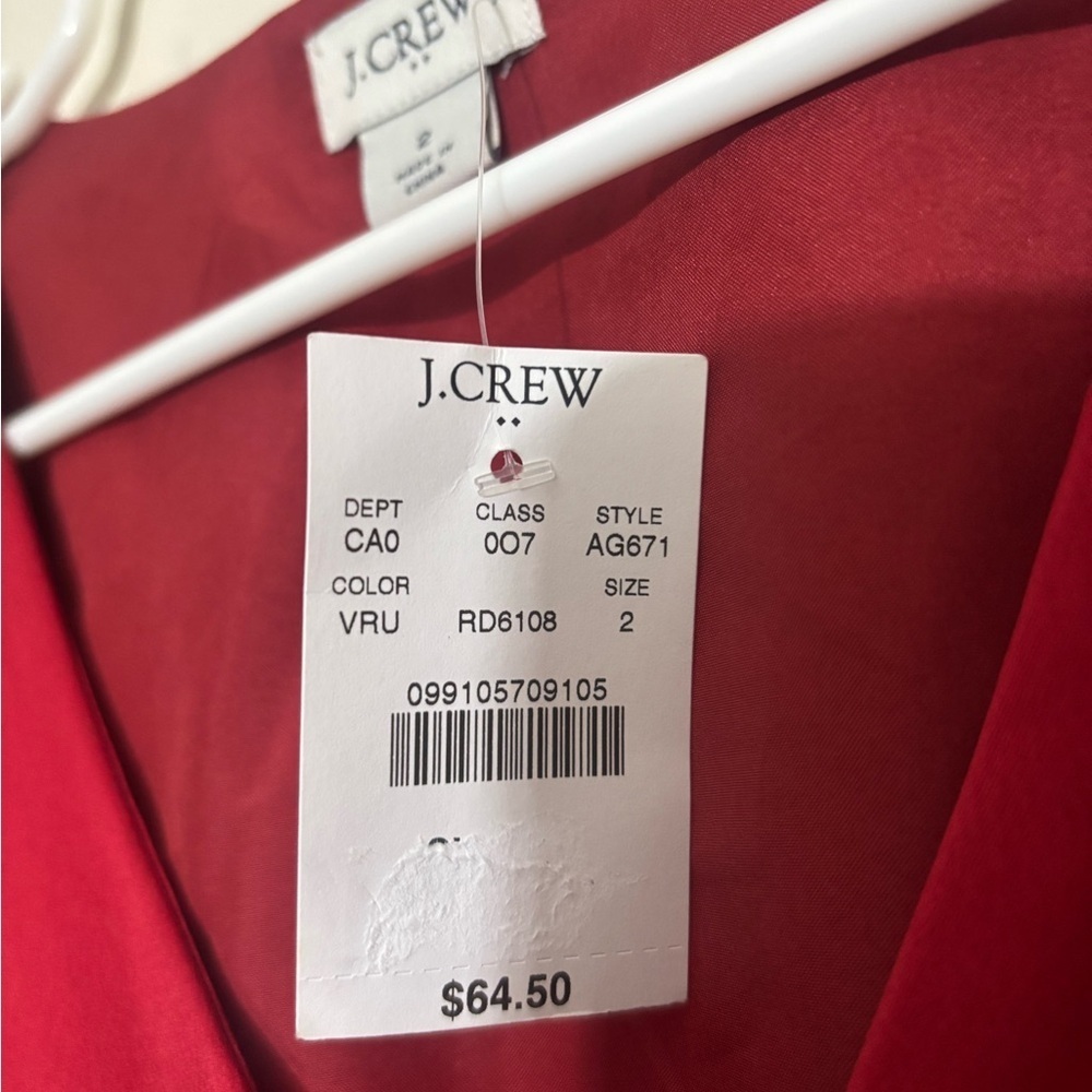 J Crew Long-Sleeve Peplum Top in Satin-Crepe Red Women's 2 - Picture 4 of 15